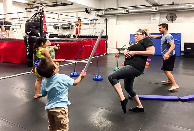 You can find ninja warrior classes and more at Pow! Gym.