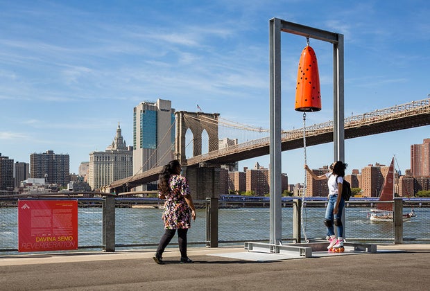 Two Girls at Reverberations Public Art Exhibit