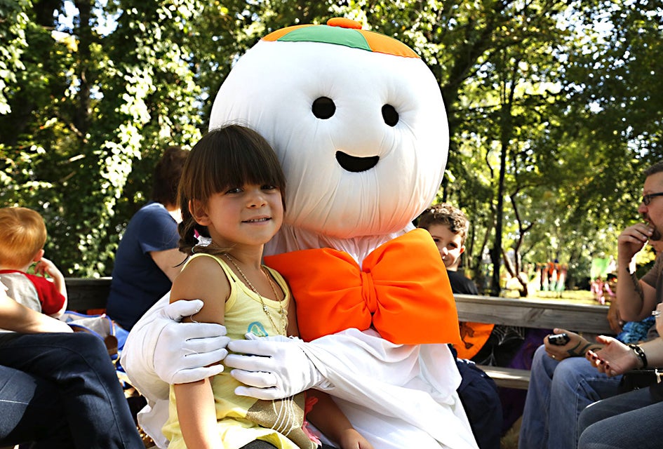 Meet a friendly ghost and decorate a pumpkin with your own design using a number of crafting decorations at Hicks Nurseries. Photo courtesy of the nursery