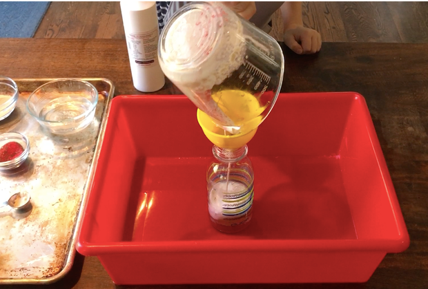 Last, add the yeast to make the reindeer toothpaste bubble!