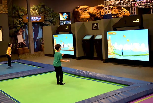 Rock 'N Air Adventure and trampoline park in New Jersey: trampoline video games