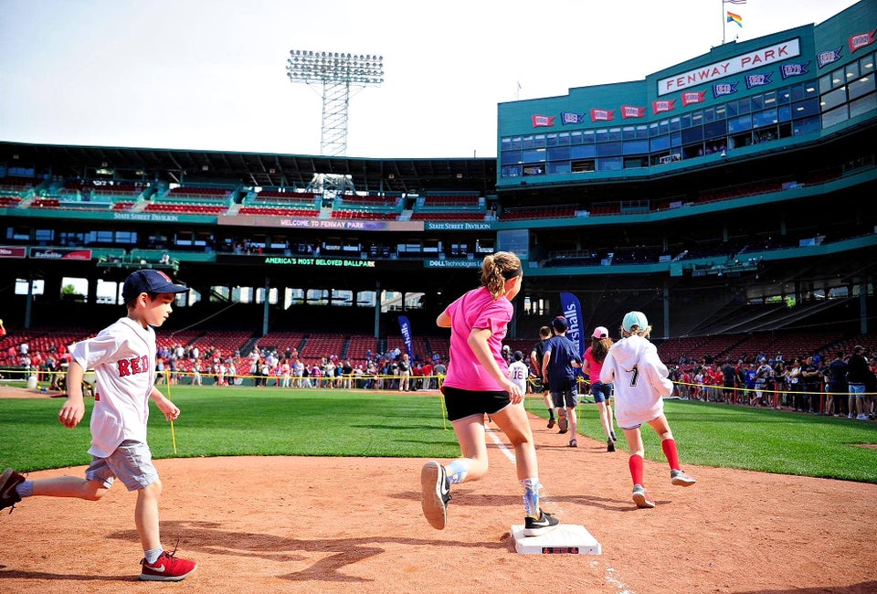 Kids can run the bases on select days at Fenway Park. Photo courtesy of the Boston Red Sox