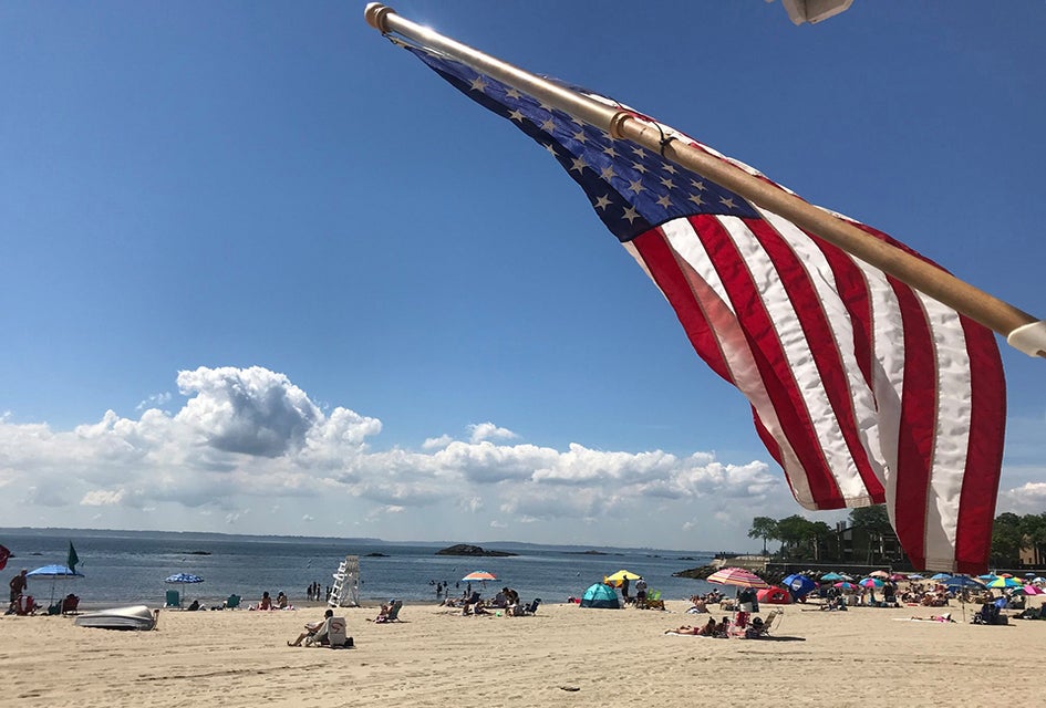 Rye Town Beach is is a great for families. Photo courtesy of the the town
