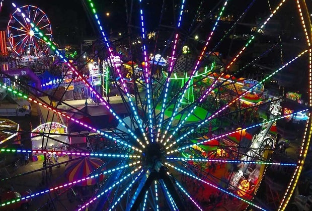 The Fair at Santa Anita Park at night