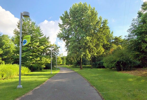 Grays Ferry Crescent Trail is a flat and gentle spot to learn how to ride. Photo courtesy of Schuylkill Banks