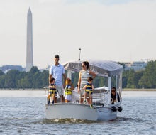 Rent an easy-to-drive electric boat for a scenic and cool family outing. Photo courtesy of SeaDC at dceboats.com
