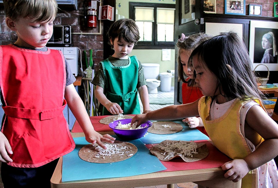 Kids get tactile with lots of hands-on projects at Montessori schools. Photo courtesy of Shir Hashirim Montessori School