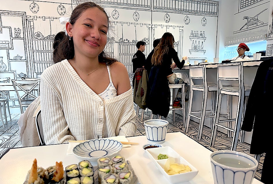 Shirokuro is a black-and-white destination that's 100 percent hand-drawn and makes it feel like you're dining inside a doodle. Photo by Jody Mercier