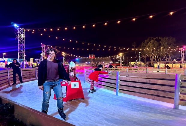 Go ice skating at Winter Fest OC. It's fun for kids big and small.