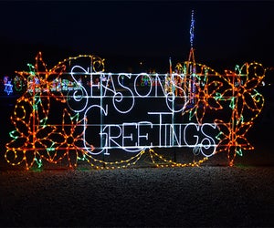 See the lights—and Santa—at Skylands Stadium. Photo courtesy of the event