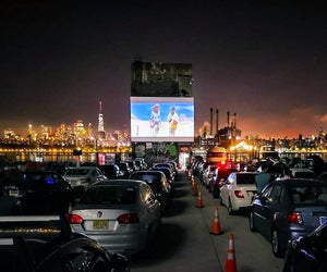 Enjoy a magical night at the Skyline Drive-In on the Greenpoint waterfront in Brooklyn. Photo courtesy of the Skyline Drive-In