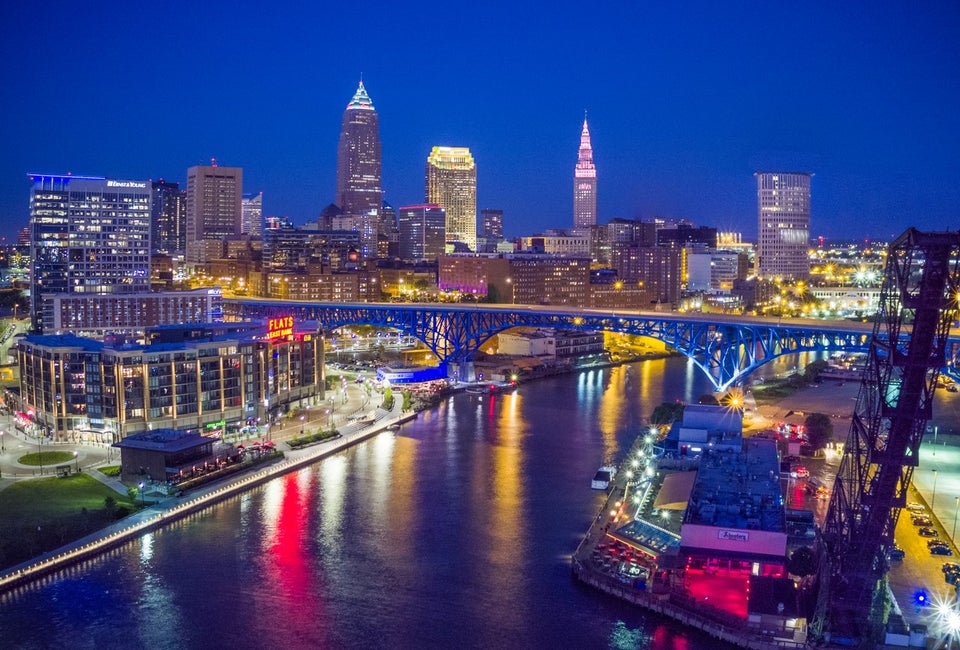 Cleveland at night. Photo courtesy Aerial Agents for ThisIsCleveland.com