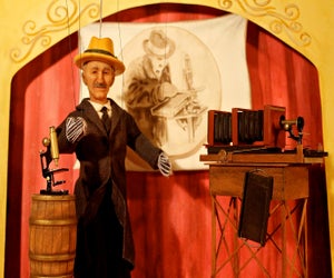 Snowflake Man is about wintry art and science. Photo courtesy of Puppet Showplace Theater