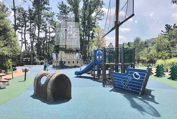 The boat-themed Regatta Playground is a great tot lot in New Jersey