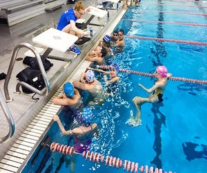 Long Island Premiere Swim School summer camp gets kids in the pool refining their strokes. Photo courtesy of the camp