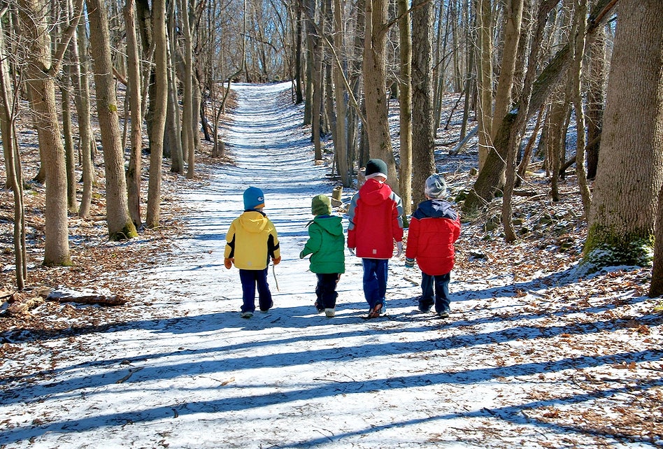 Kids can stretch their legs on a scavenger hunt on the trails around Stevens-Coolidge Place. Photo courtesy of The Trustees