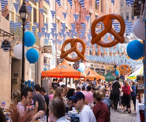 Stone Street goes all out with its decorations in honor of Oktoberfest. Photo courtesy of the event