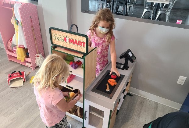 Checkout time at the Fresh Mart at My Little Paris.