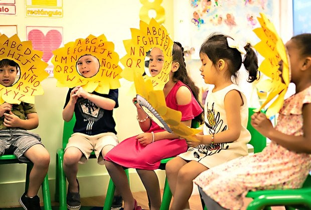 Early Childhood teachers and students at All About Spanish in North Bellmore.