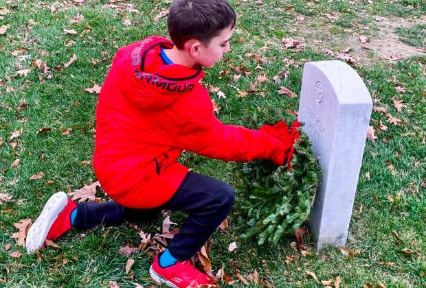 Kids of all ages can participate in Wreaths Across America. Photo by Jennifer Marino Walters