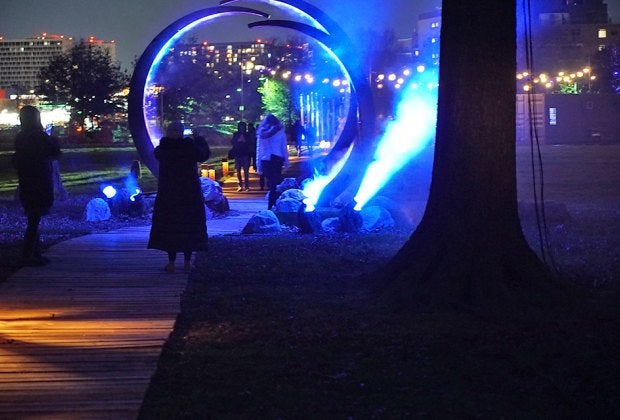 Step into a celestial landscape courtesy of Astra Lumina and the Queens Botanical Garden. 