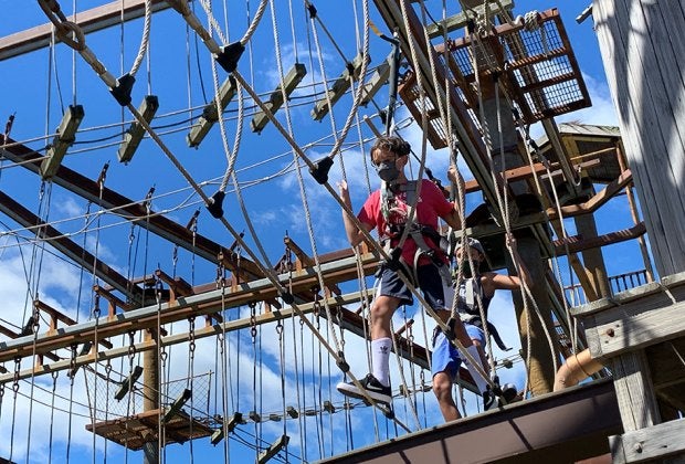 Harness in for some fun at Bayville Adventure Park's Treetop Adventure. Photo by the author