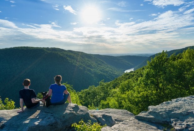 Take in the view of Cheat River Canyon from Raven Rock in Coopers Rock State Forest