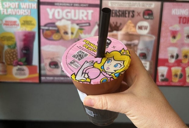 Kung Fu Tea participates in many kid-friendly collaborations, including Strawberry Shortcake and Nintendo's Princess Peach. Photo by Melanie Preis