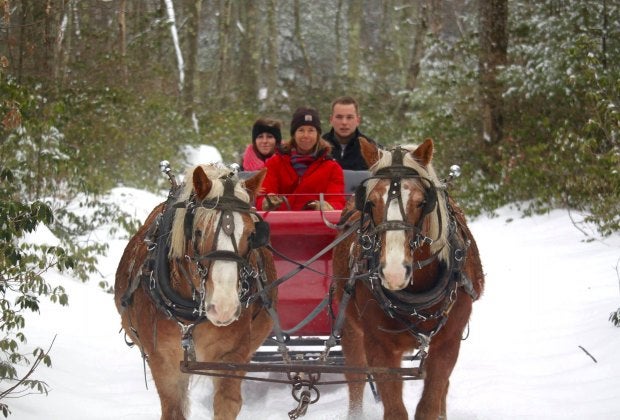 Cornerstone Ranch offers private and group sleigh rides in Princeton. Photo courtesy of Cornerstone Ranch LLC