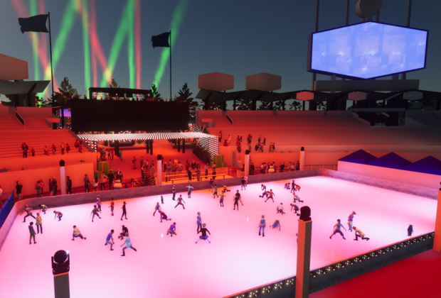 Santa's in the bullpen and ice is in the outfield at the Dodgers Holiday Festival 2021.