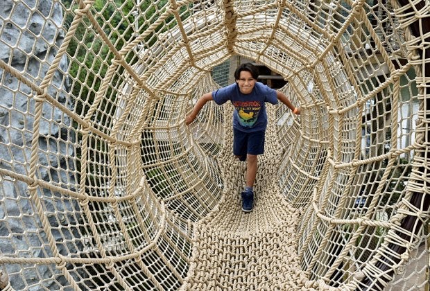 Challenge yourself on the rope bridge along the Eye Opener.
