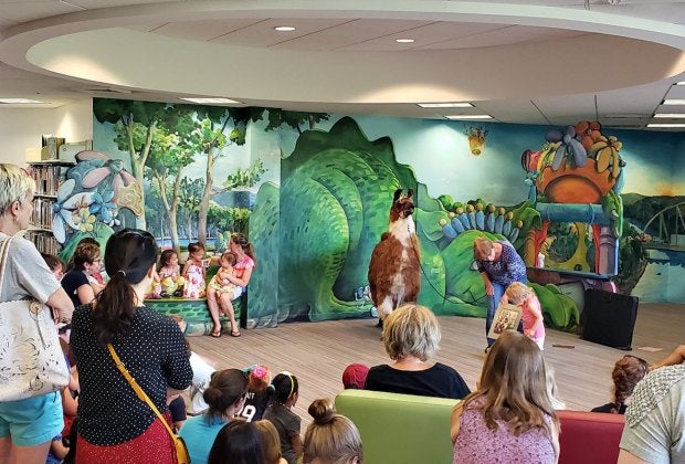 A spacious open area provides room for play or presentations in Farmington. Photo courtesy of Farmington Libraries