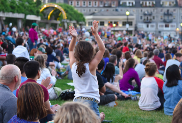 Live music gets the crowd excited before fireworks. Photo courtesy of Boston Harborfest