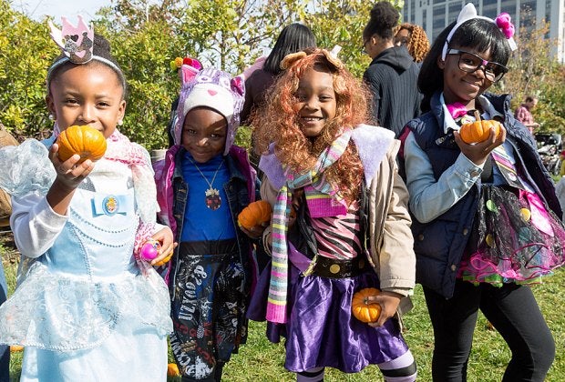 Don your costumes and get your hands on some pumpkins and plenty of seasonal fun at Brooklyn Bridge Park's annual Harvest Festival. Photo by Etienne Frossard/courtesy of the park
