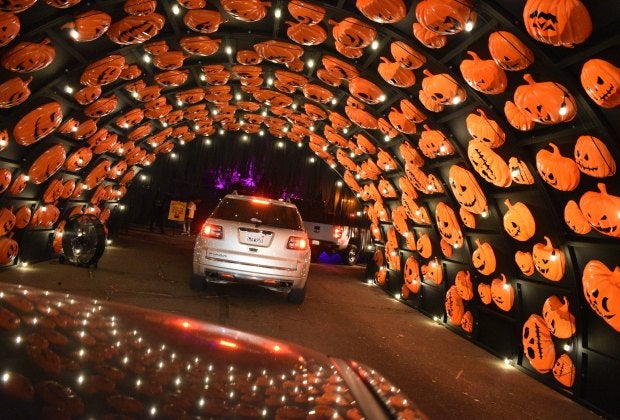 The jack o'lantern tunnel is a highlight of Hauntoween.