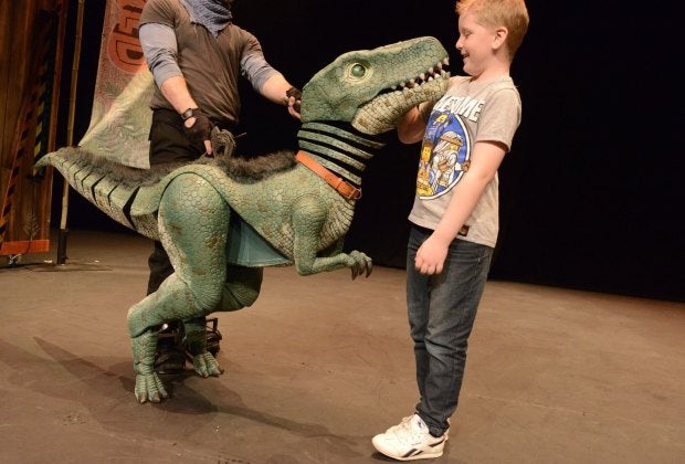 Say hello to the interactive dinos (if you dare) at Dinosaur World Live this weekend. Photo courtesy of Dinosaur World Live