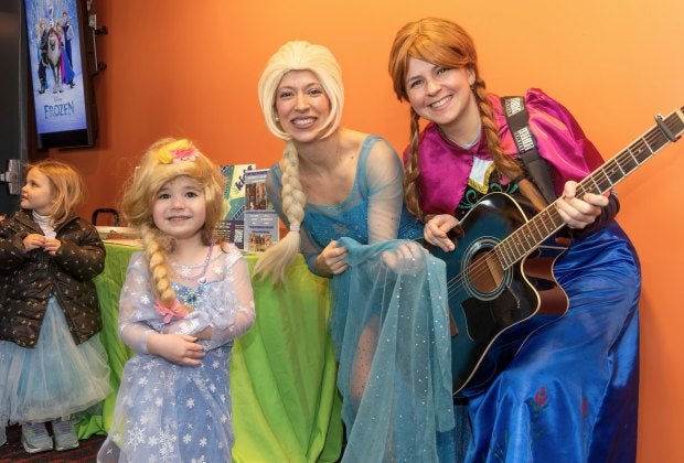 Meet Elsa and Anna during the Frozen sing-along event at the Jacob Burns Film Center. Photo courtesy of JBFC