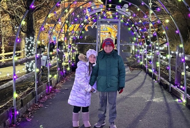 The twinkling lights at Turtleback Zoo sparkle into the new year. Photo by Kaylynn Chiarello Ebner 