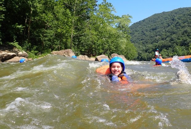 Take a refreshing dip in the New River during a white water rafting trip.