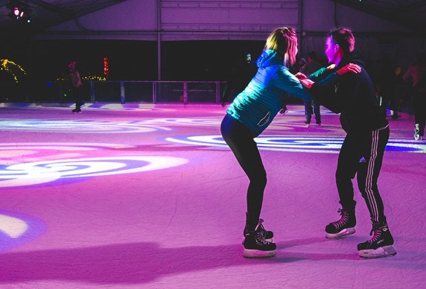 Head to Ponce City Market's Skate the Sky event to ice skate during winter break! Photo courtesy Ponce City Market