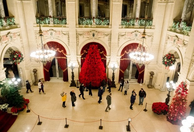 Find some holiday magic at the best Christmas towns near Boston! Photo of the Breakers courtesy of the author