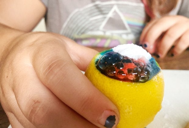 A bubbling lemon is an easy and colorful science fair project for all ages.