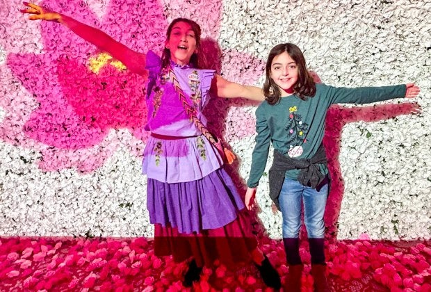 Frolic in the flower petals in Isabela's room at Disney Encanto x CAMP. Photo by Jennifer Marino Walters