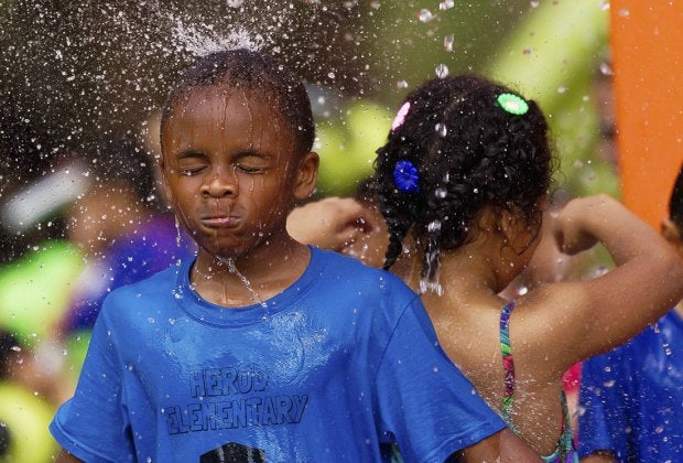 Levy Park is a splash pad in Houston's inner loop. Photo courtesy of Levy Park, Facebook