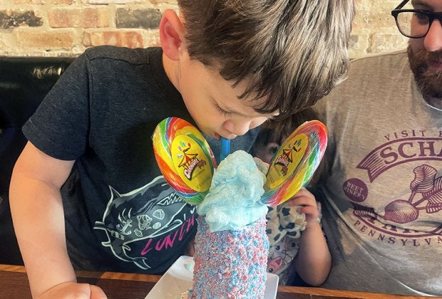 Light up lemonades at Burgerology are great for birthday celebrations.