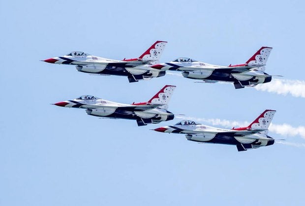 The US Air Force Thunderbirds headline the Jones Beach Air Show in 2025. Photo courtesy of the U.S. Navy