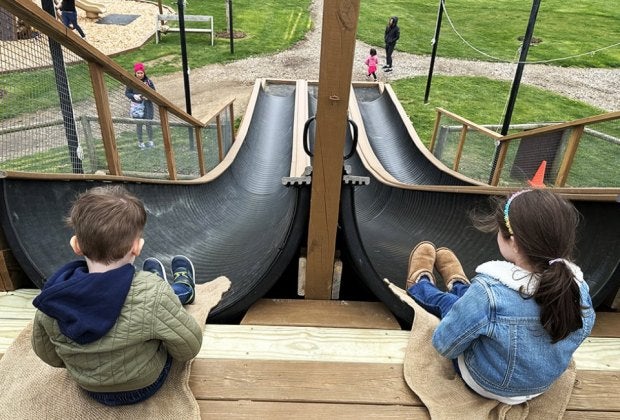 Harbes Farm offers a slew of kid-friendly attractions, including the speedy goat mountain slides. Photo by Jennifer Voit
