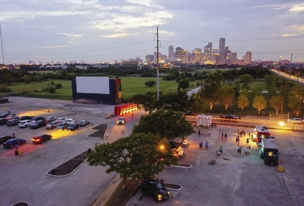 Take movies outside with a drive-in theater in Houston. Photo courtesy of the MoonStruck Drive-In