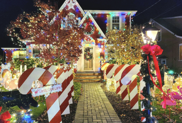Donations to Fanwood's Famous Christmas House support charity. Photo courtesy of the family