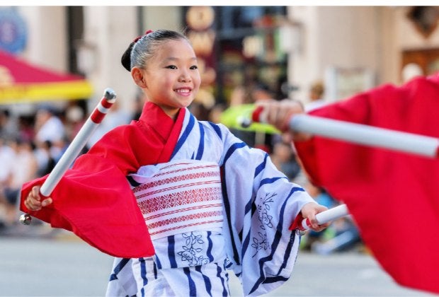 Photo of Azuma Kotobuki Kai Dance Group courtesy of Nisei Week Japanese Festival